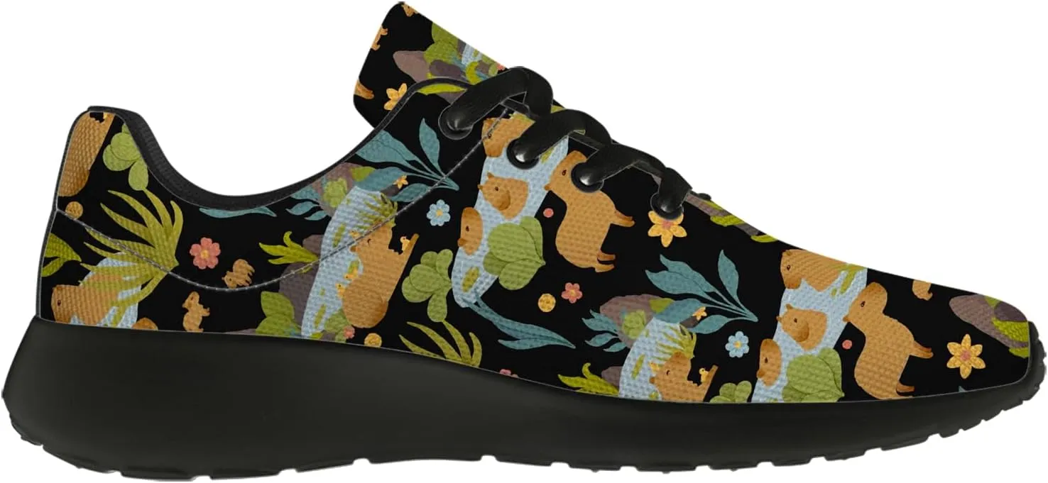 Capybara Shoes for Women Men Running Shoes Black Sneakers Tennis Shoes Capybara Gifts for Women Men