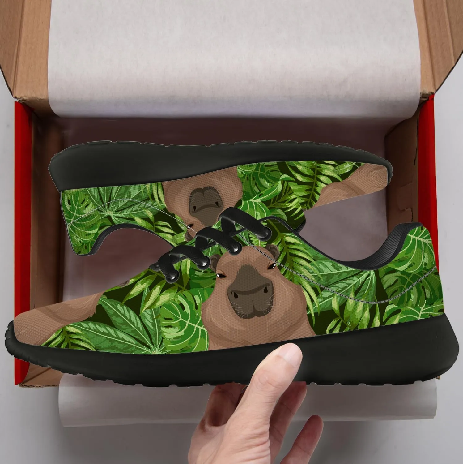 Capybara Shoes for Women Men Running Shoes Black Sneakers Tennis Shoes Capybara Gifts for Women Men