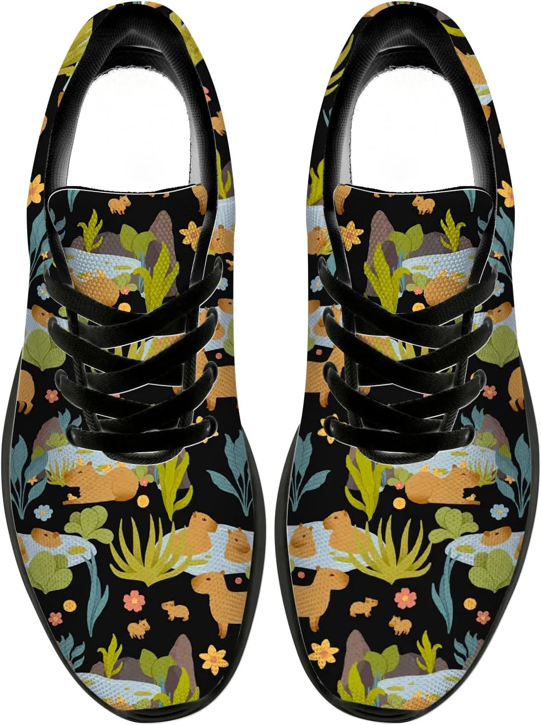 Capybara Shoes for Women Men Running Shoes Black Sneakers Tennis Shoes Capybara Gifts for Women Men