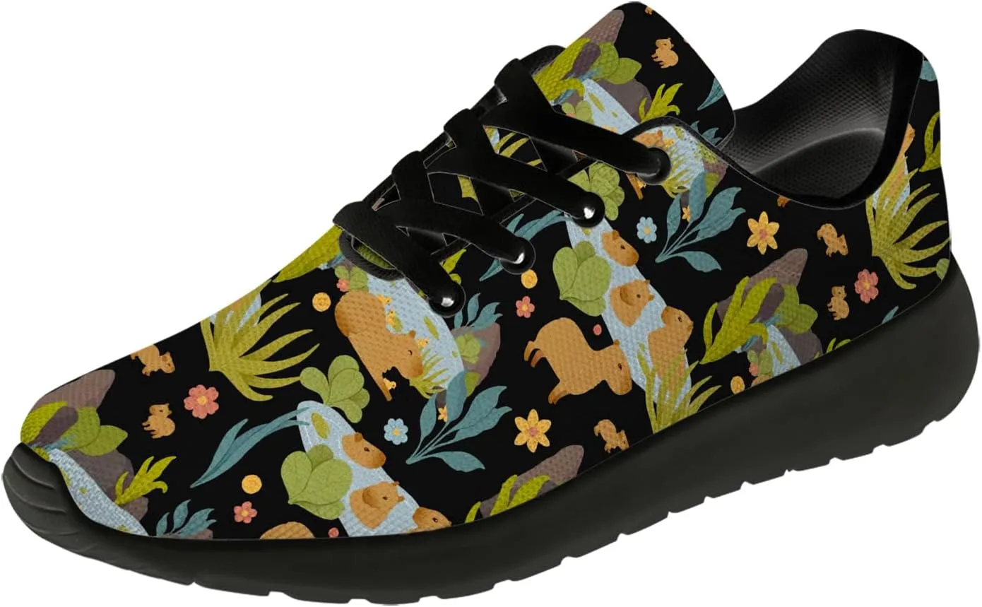 Capybara Shoes for Women Men Running Shoes Black Sneakers Tennis Shoes Capybara Gifts for Women Men