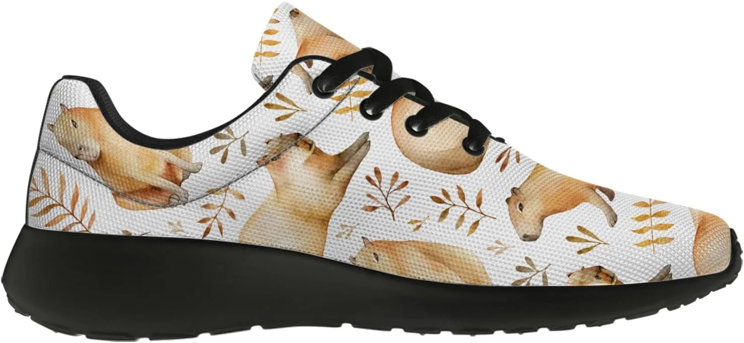 Capybara Shoes for Women Men Running Shoes Black Sneakers Tennis Shoes Capybara Gifts for Women Men