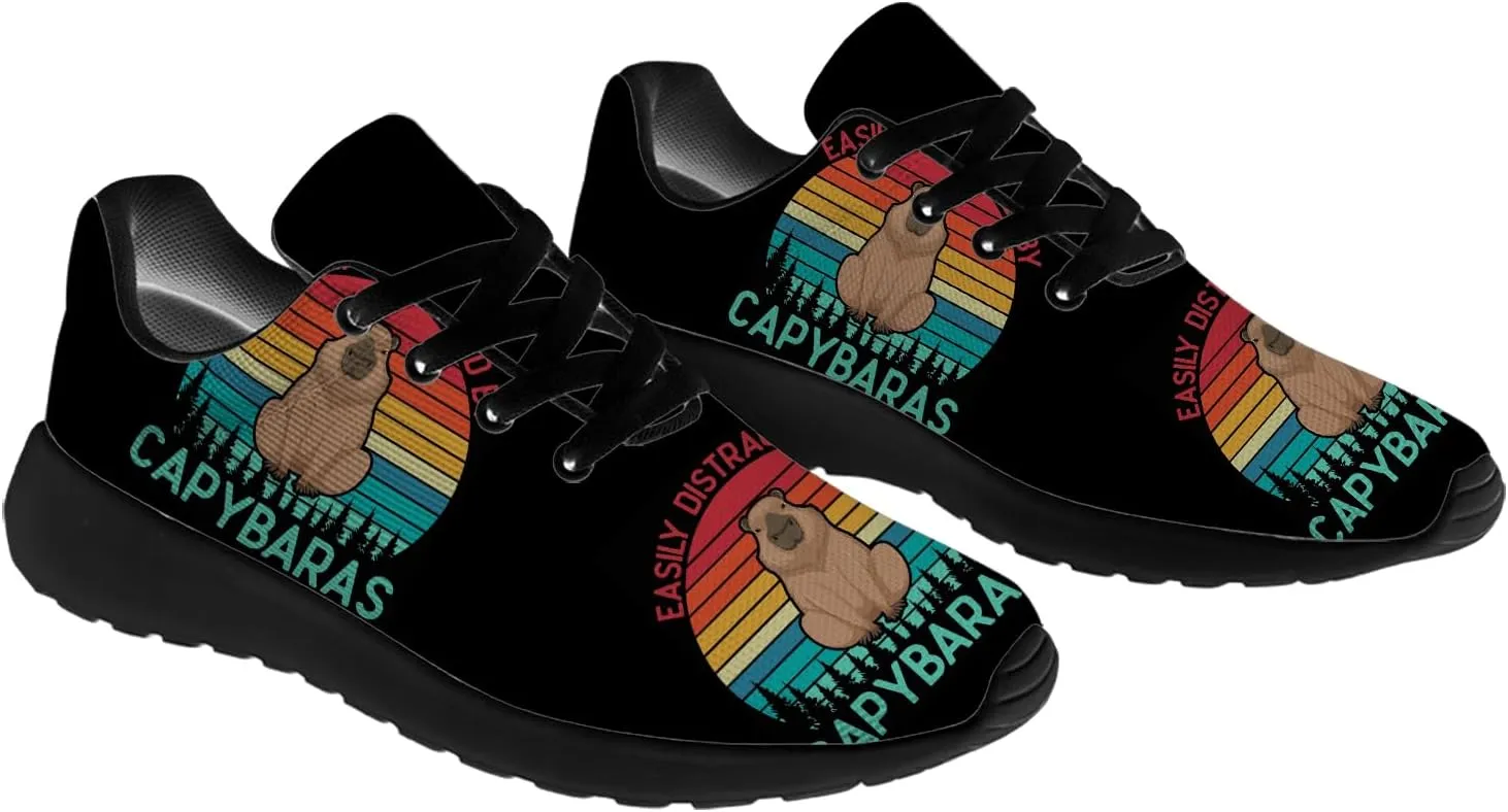 Capybara Shoes for Women Men Running Shoes Black Sneakers Tennis Shoes Capybara Gifts for Women Men
