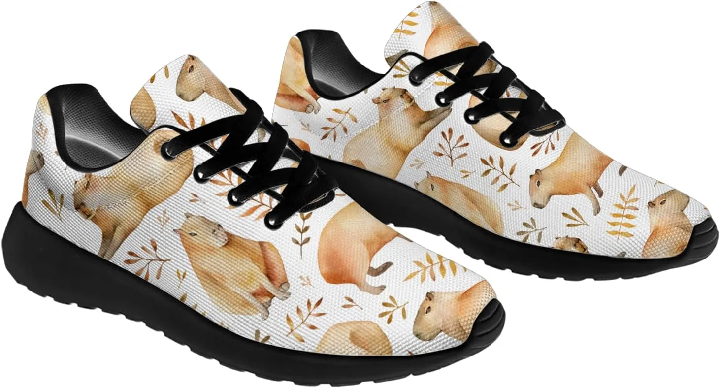 Capybara Shoes for Women Men Running Shoes Black Sneakers Tennis Shoes Capybara Gifts for Women Men