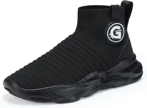 Casbeam Boys and Girls Breathable Lightweight Fashion Casual Sports Walking Shoes Running Sneakers High Top (Toddler/Little Kid Bib Kid)