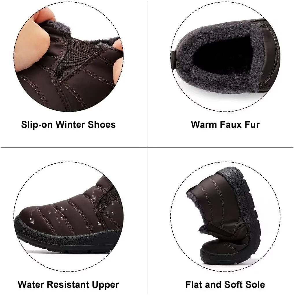 Cheval Winter Snow Boots for Women, Fur Lined Warm Ankle Booties, Outdoor Anti-slip Waterproof Comfortable Short Boot, Botas De Invierno Para Mujert