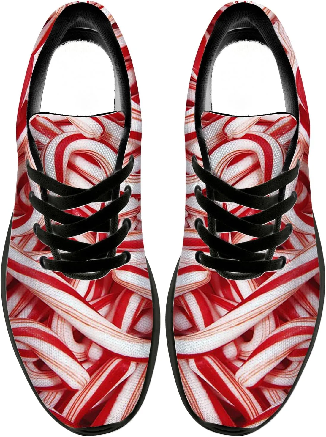 Christmas Candy Cane Shoes for Women Men Tennis Shoes Candy Sneakers Running Shoes Gifts for Women Men