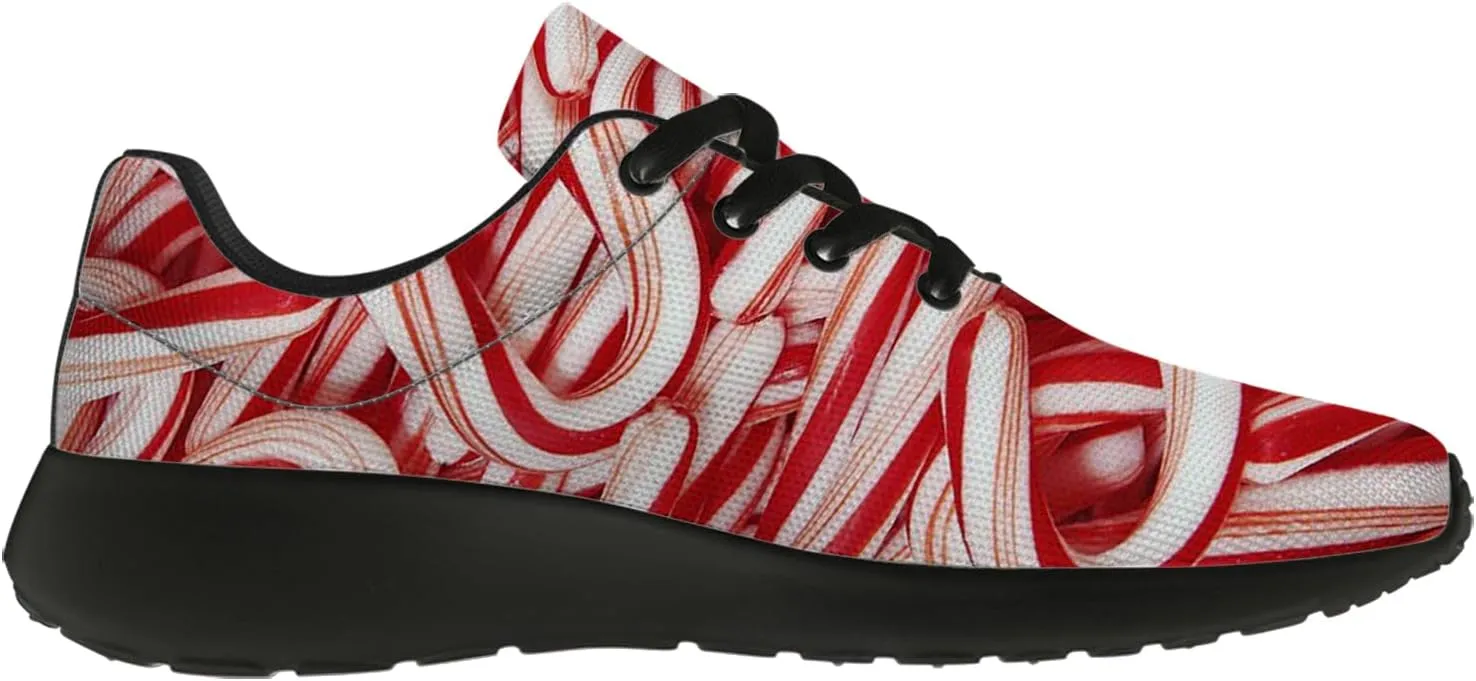 Christmas Candy Cane Shoes for Women Men Tennis Shoes Candy Sneakers Running Shoes Gifts for Women Men