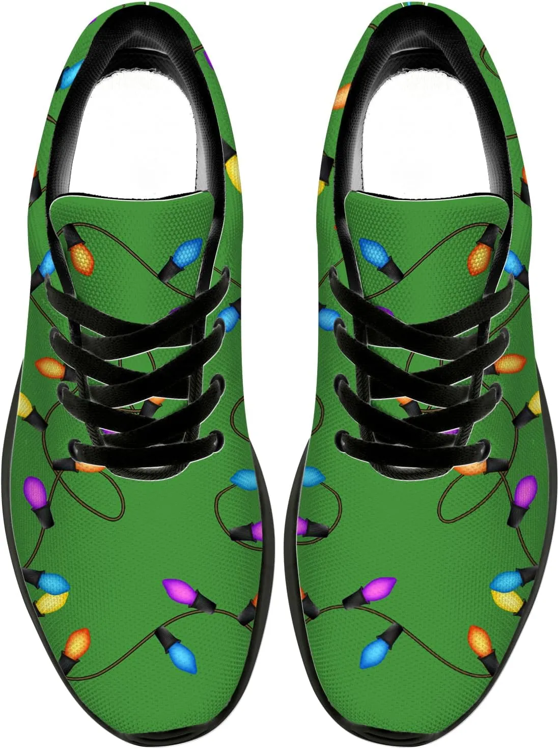 Christmas Lights Shoes for Women Men Running Tennis Shoes Christmas Sneakers Gifts for Women Men