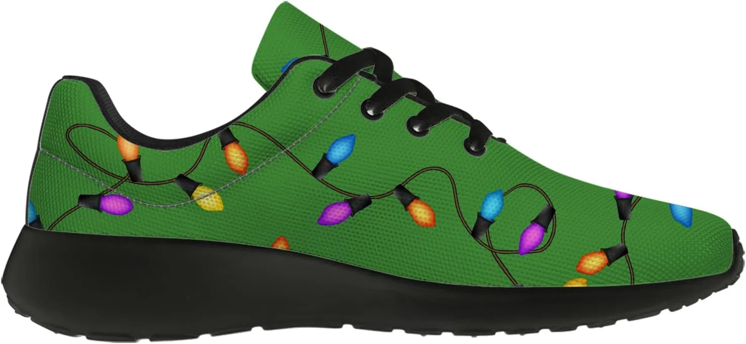 Christmas Lights Shoes for Women Men Running Tennis Shoes Christmas Sneakers Gifts for Women Men