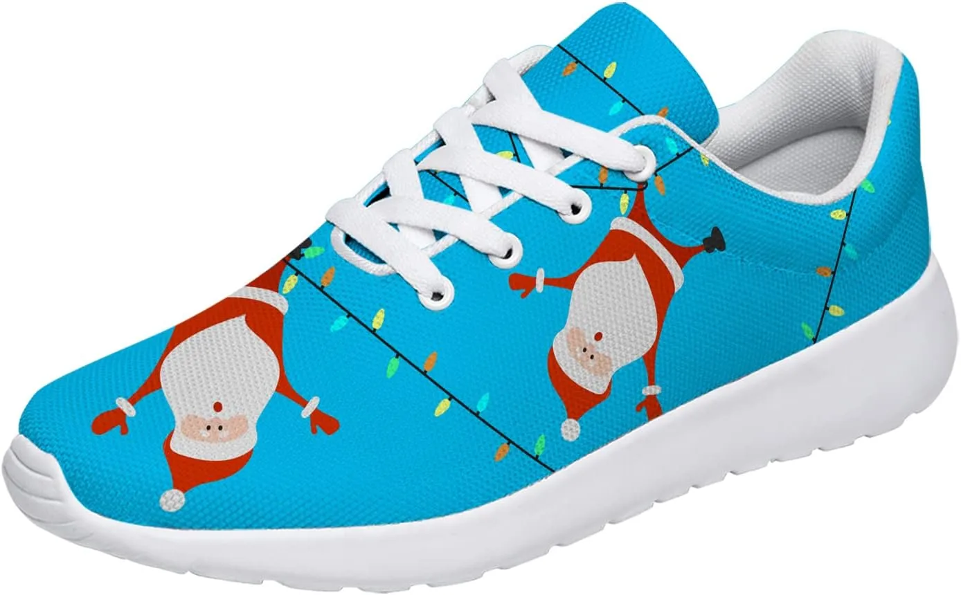Christmas Pattern Shoes Womens Mens Tennis Walking Sneakers Breathable Athletic Running Shoes Gifts for Her,Him