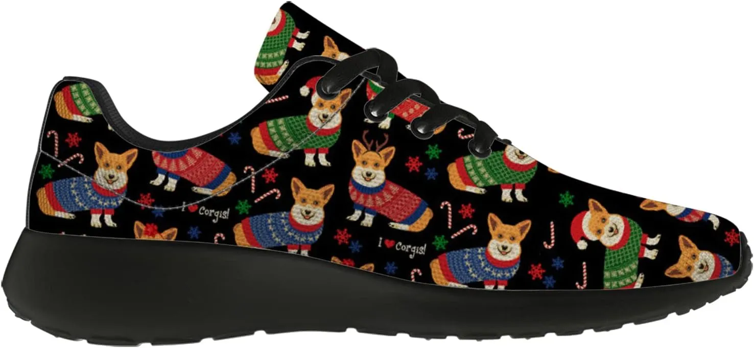 Christmas Pattern Shoes Womens Mens Tennis Walking Sneakers Breathable Athletic Running Shoes Gifts for Her,Him