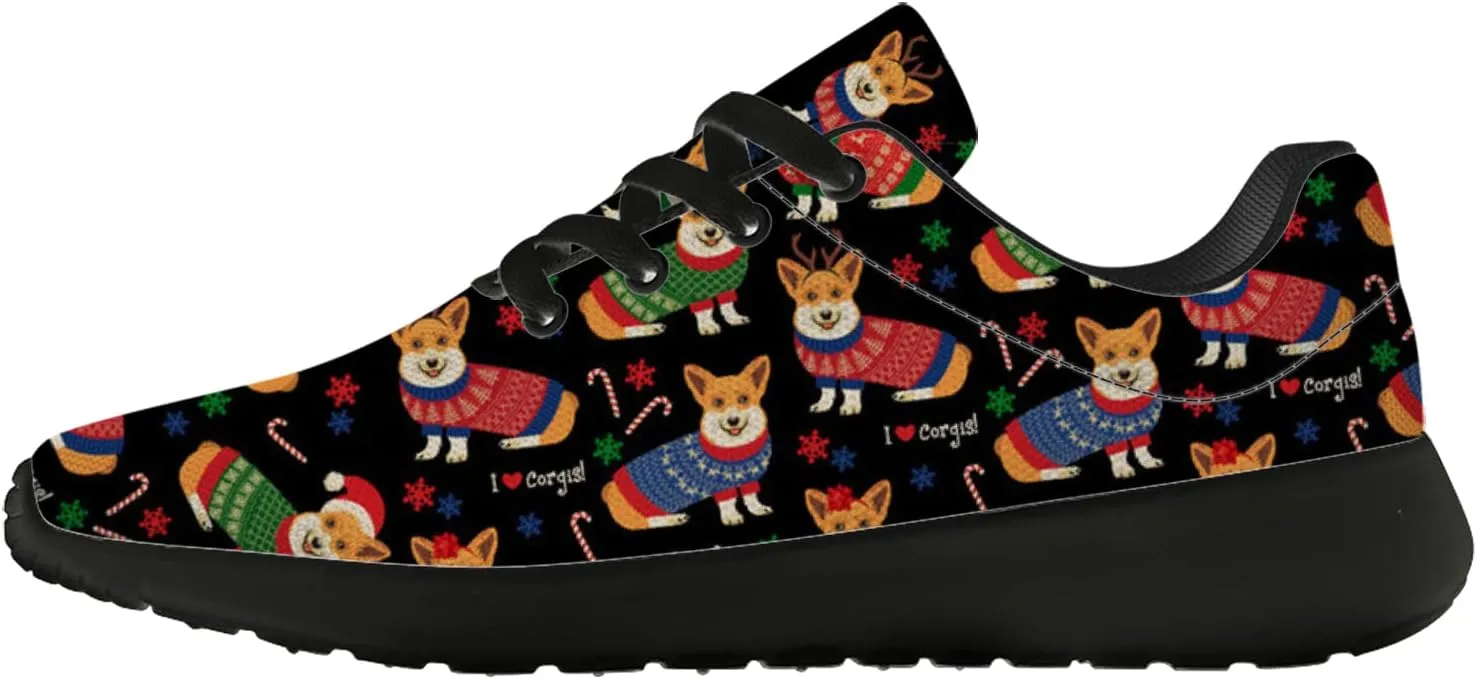 Christmas Pattern Shoes Womens Mens Tennis Walking Sneakers Breathable Athletic Running Shoes Gifts for Her,Him