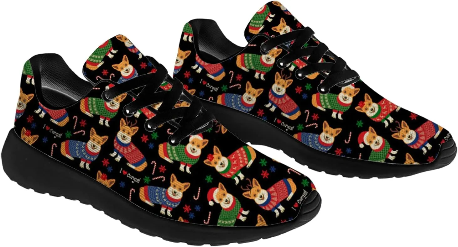 Christmas Pattern Shoes Womens Mens Tennis Walking Sneakers Breathable Athletic Running Shoes Gifts for Her,Him