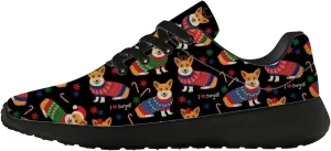 Christmas Pattern Shoes Womens Mens Tennis Walking Sneakers Breathable Athletic Running Shoes Gifts for Her,Him