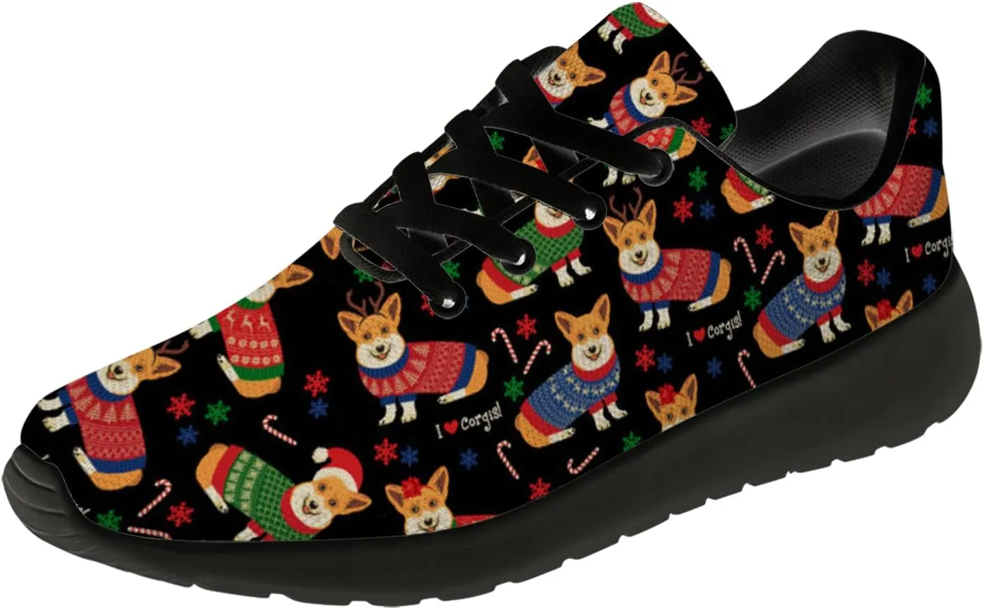 Christmas Pattern Shoes Womens Mens Tennis Walking Sneakers Breathable Athletic Running Shoes Gifts for Her,Him