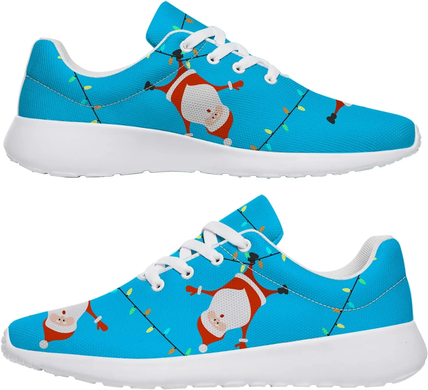 Christmas Pattern Shoes Womens Mens Tennis Walking Sneakers Breathable Athletic Running Shoes Gifts for Her,Him