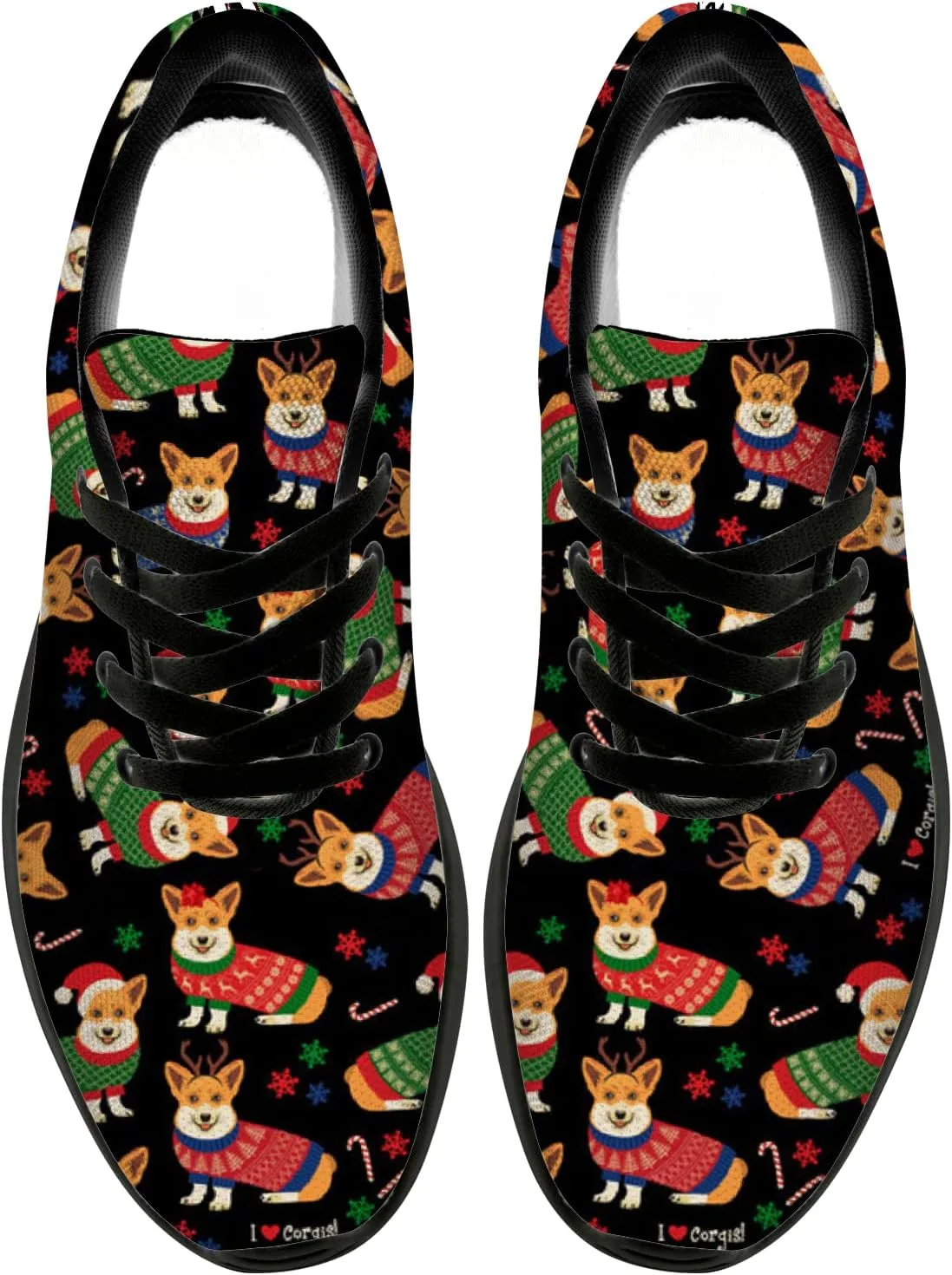 Christmas Pattern Shoes Womens Mens Tennis Walking Sneakers Breathable Athletic Running Shoes Gifts for Her,Him