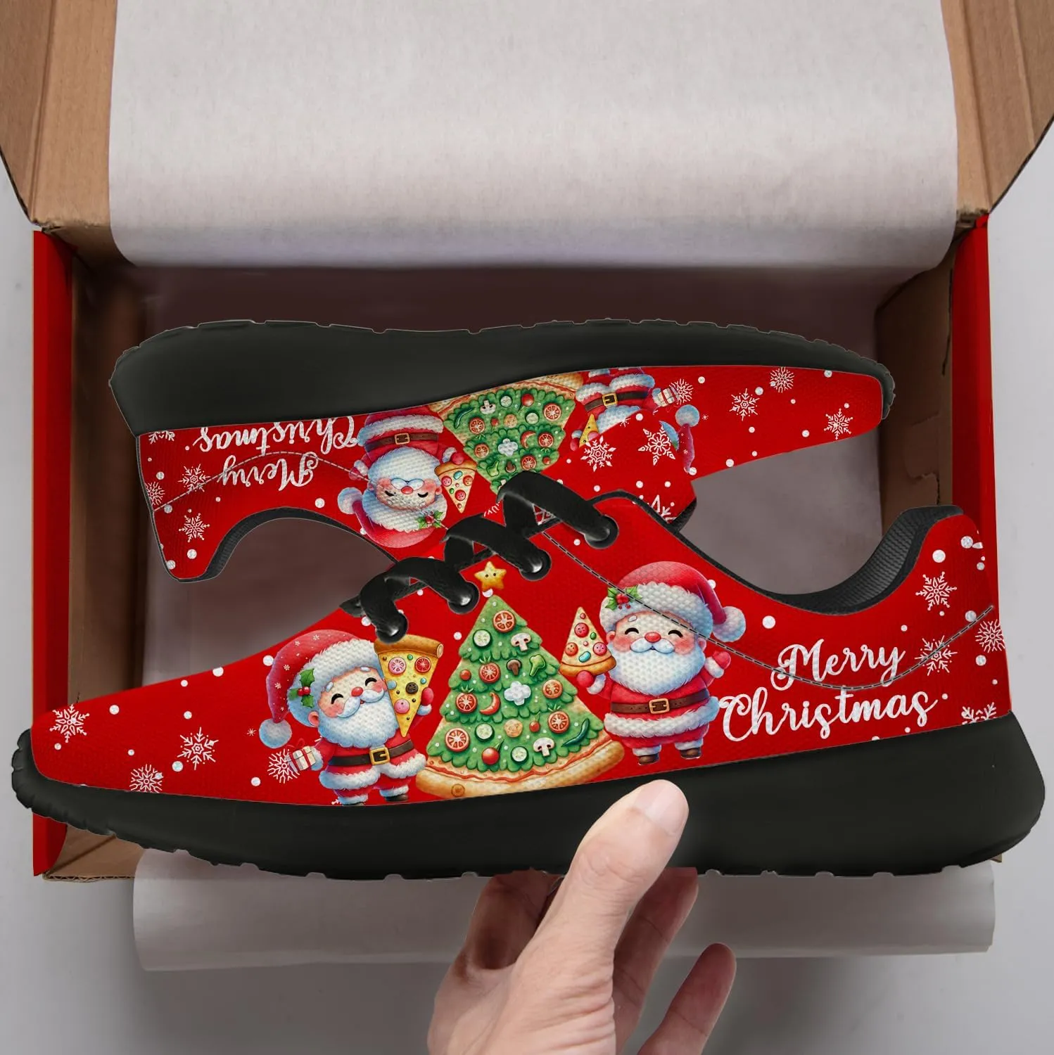 Christmas Shoes for Women Men Running Shoes HoHoHo Christmas Sneakers Gifts for Women Men