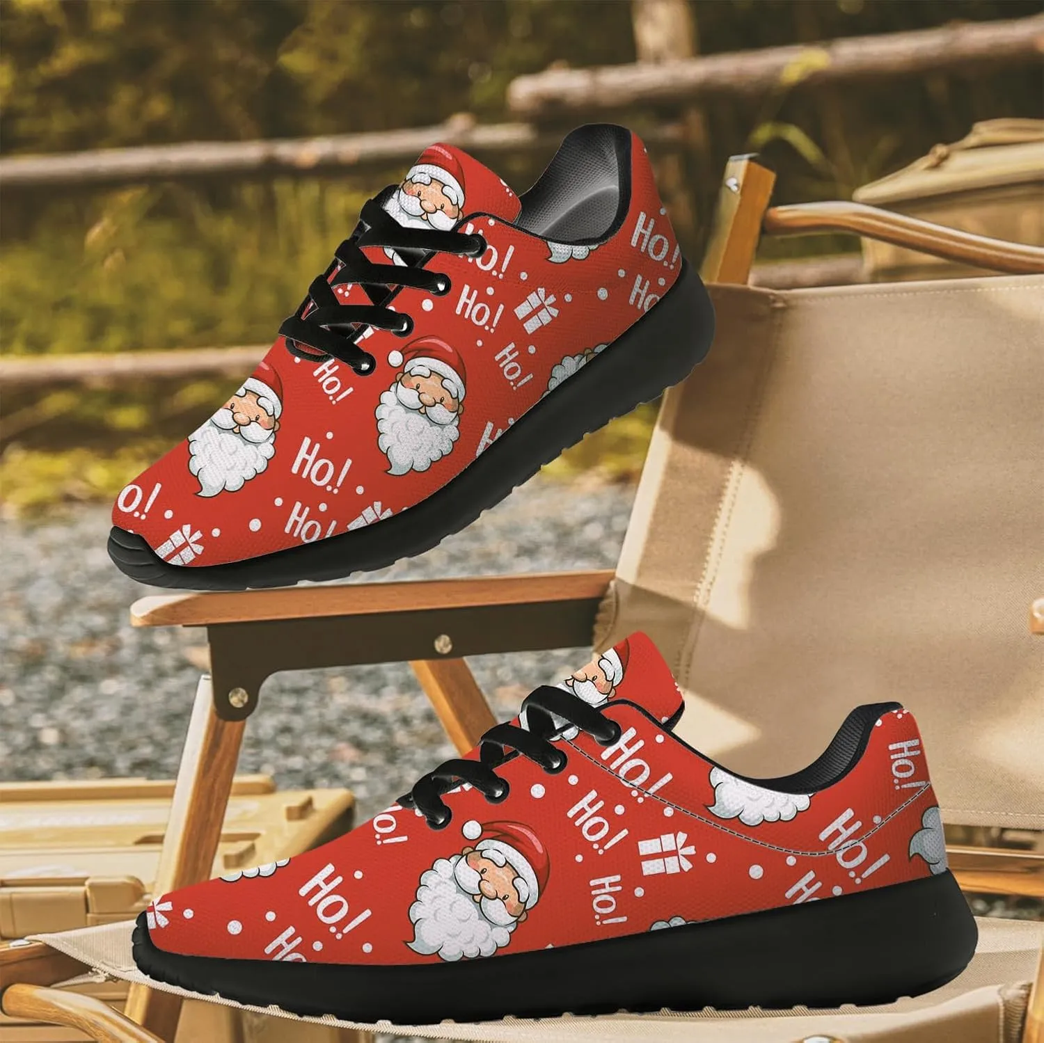 Christmas Shoes for Women Men Running Shoes HoHoHo Christmas Sneakers Gifts for Women Men