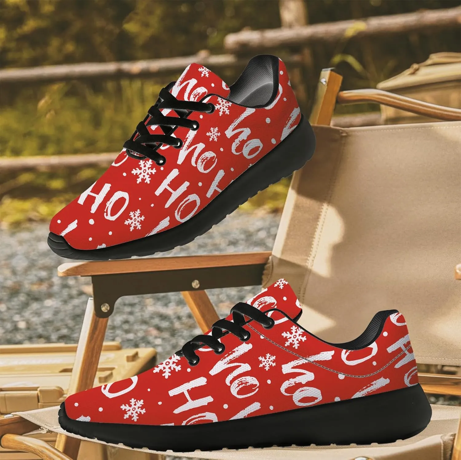 Christmas Shoes for Women Men Running Shoes HoHoHo Christmas Sneakers Gifts for Women Men