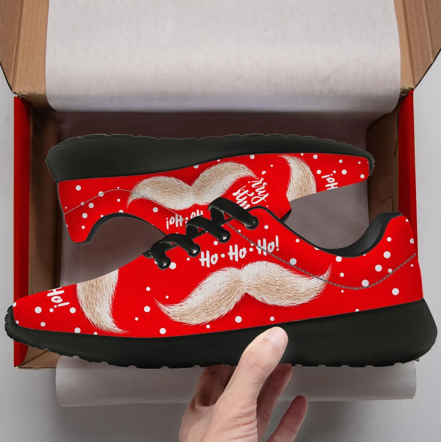 Christmas Tennis Shoes for Women Red Christmas Sneakers Running Shoes Gifts for Women Men Mom