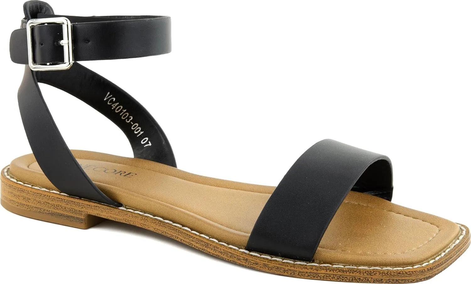 Clara 2 Strap Sandals for Women – Faux Leather Sandals Women’s Summer Shoes – Comfortable Flat Sandals