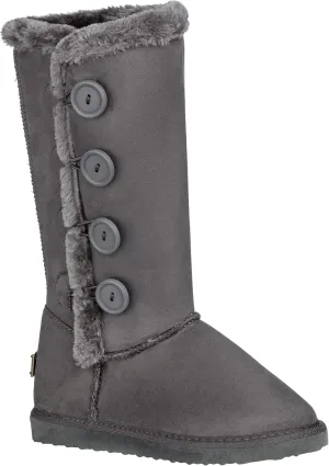 CLOVERLAY Women's Four Button Faux Fur Lined Shearling Mid Calf Winter Boots