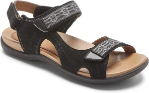 Cobb Hill Rubey Strap Women's Comfort Sandal Black Nubuck - 6 Medium