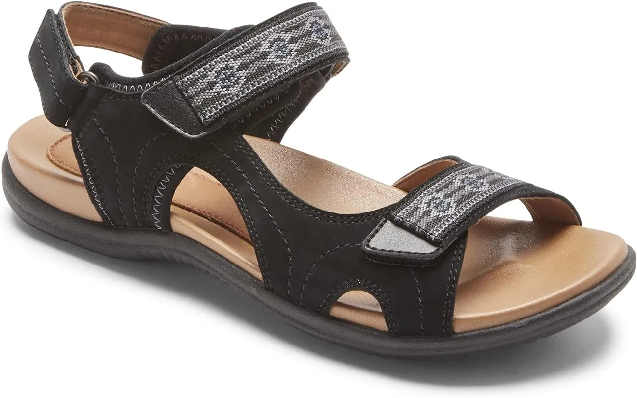 Cobb Hill Rubey Strap Women's Comfort Sandal Black Nubuck - 6 Medium