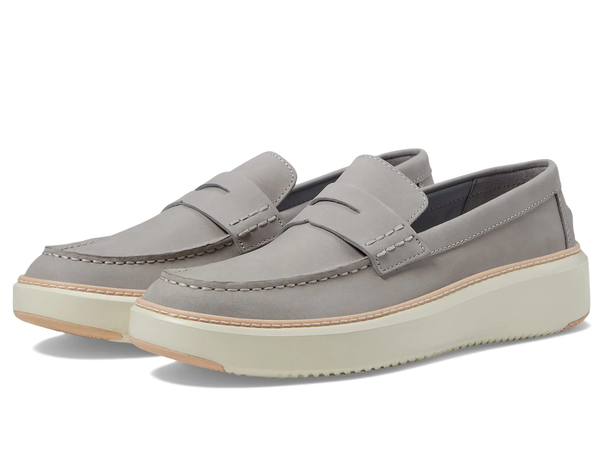 Cole Haan Grandpro Topspin Penny Loafer Paloma Nubuck/Ivory 10 W - Wide