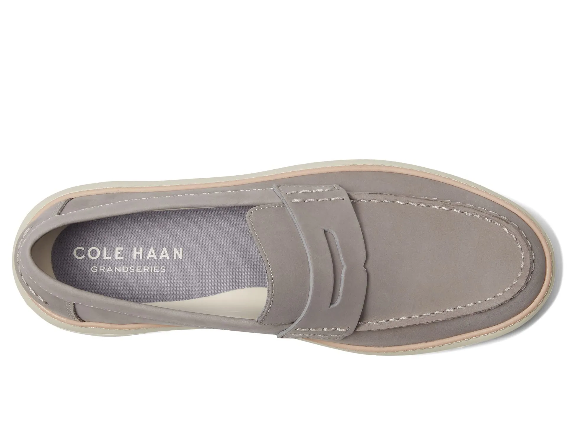 Cole Haan Grandpro Topspin Penny Loafer Paloma Nubuck/Ivory 10 W - Wide
