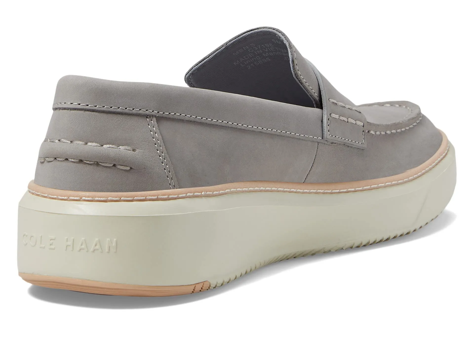 Cole Haan Grandpro Topspin Penny Loafer Paloma Nubuck/Ivory 10 W - Wide