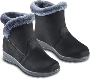 Collections Etc Plush Faux Fur Lined Water Resistant Faux Suede Boots