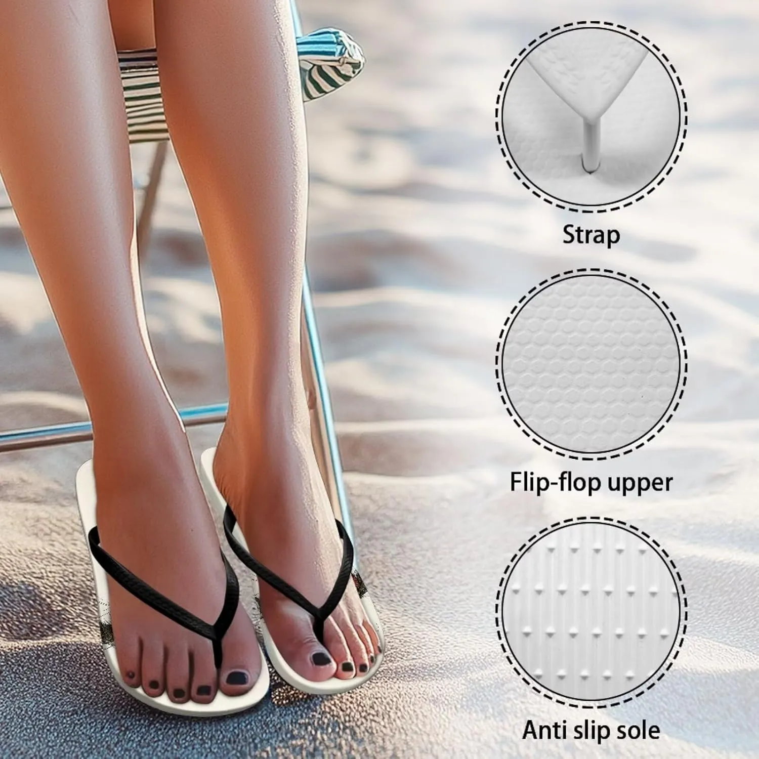 Coloranimal Flip Flops for Women Summer Sandals Non Slip Thong Sandals Women's Flip Flops Lightweight Cushioning Shock-Absorbing for Walking All-Day