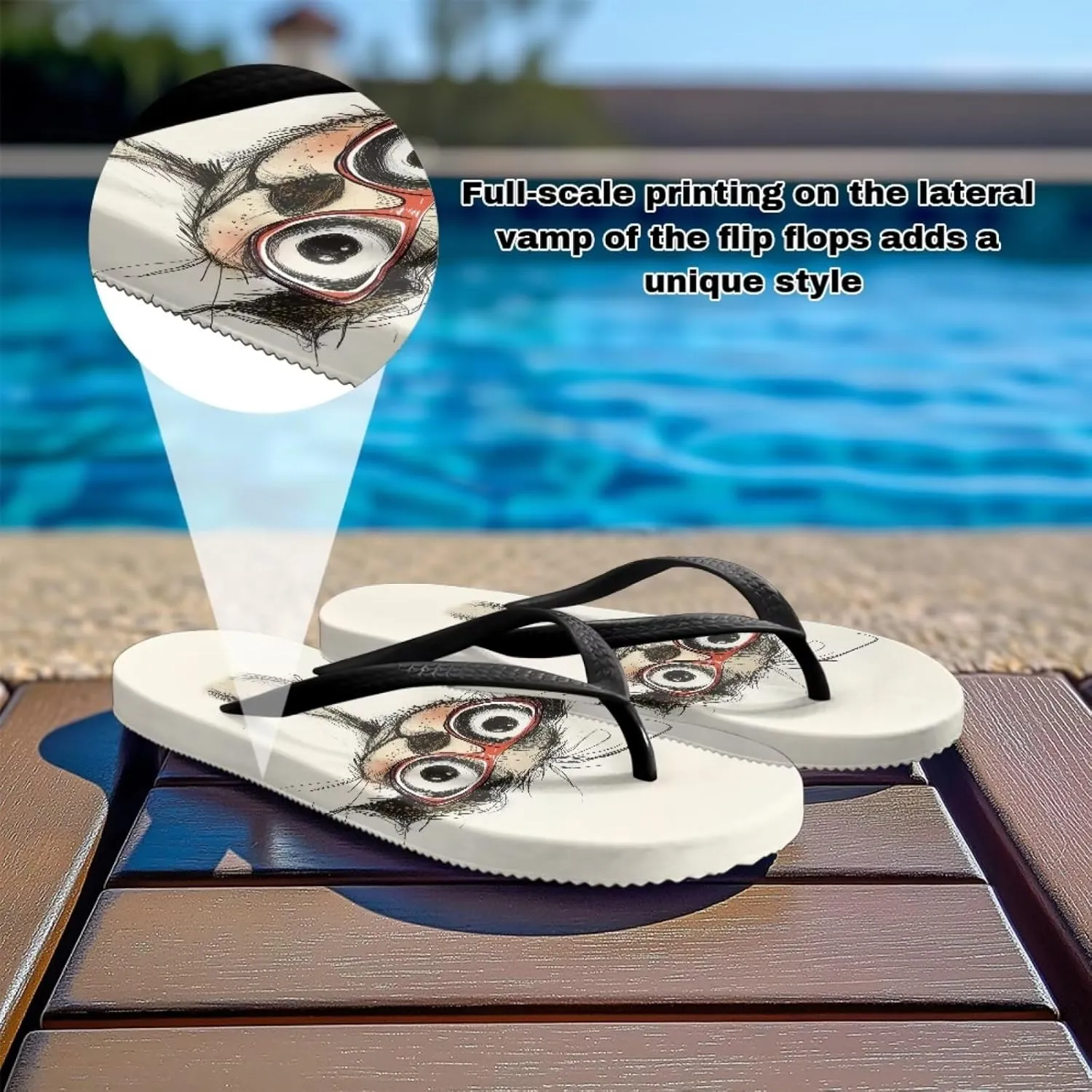 Coloranimal Flip Flops for Women Summer Sandals Non Slip Thong Sandals Women's Flip Flops Lightweight Cushioning Shock-Absorbing for Walking All-Day