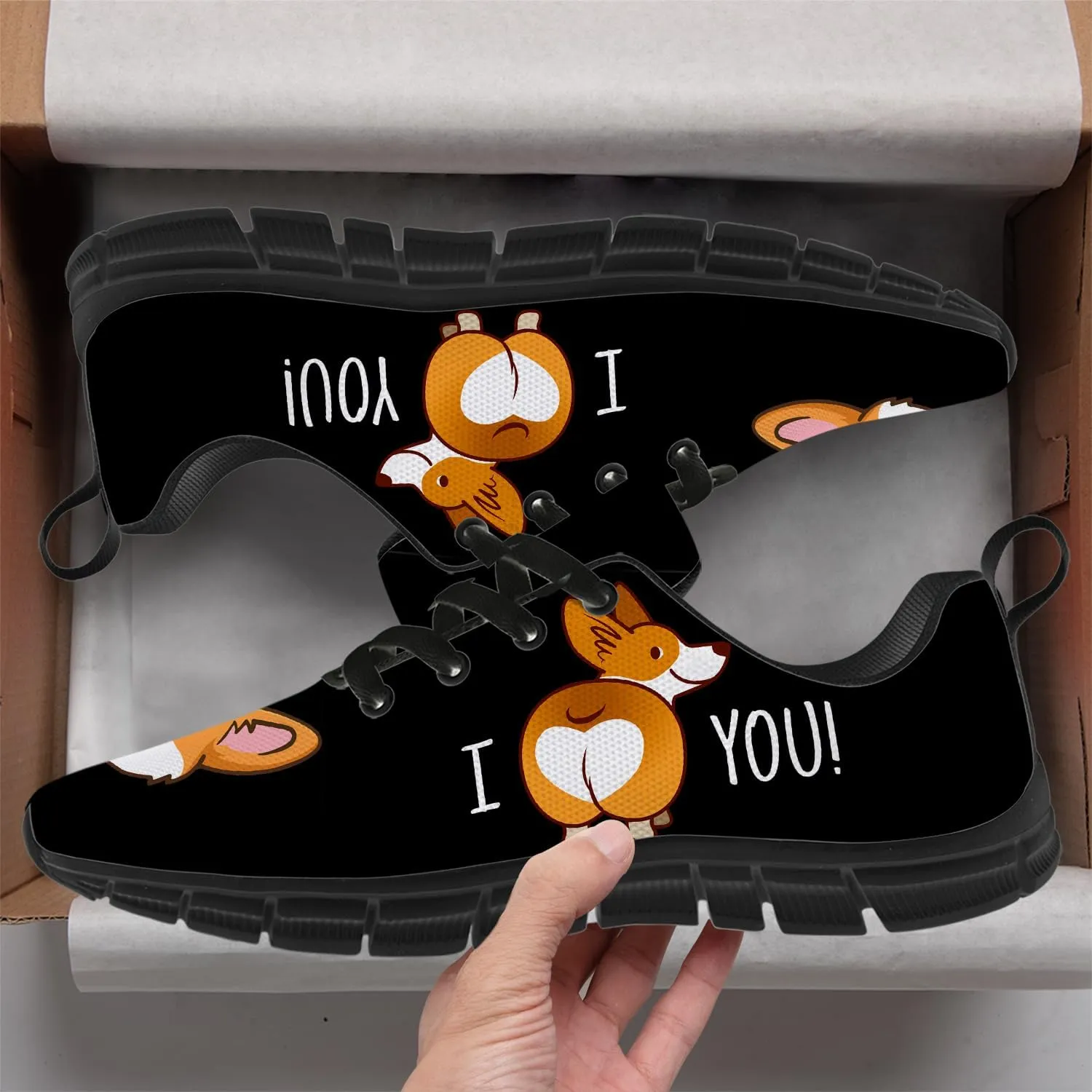Corgi Print Shoes for Women Men Tennis Shoes Lightweight Running Sneakers Gifts for Him Her