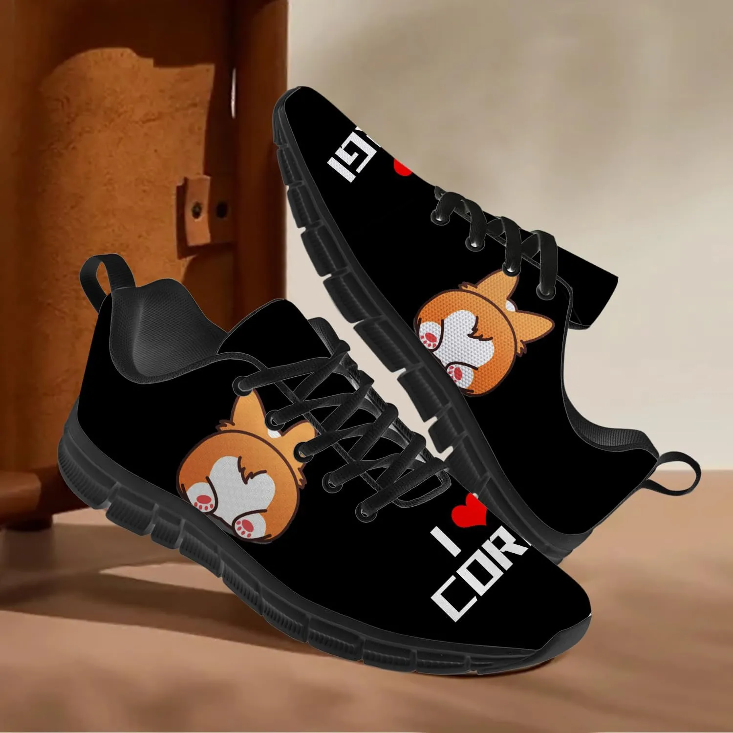 Corgi Print Shoes for Women Men Tennis Shoes Lightweight Running Sneakers Gifts for Him Her