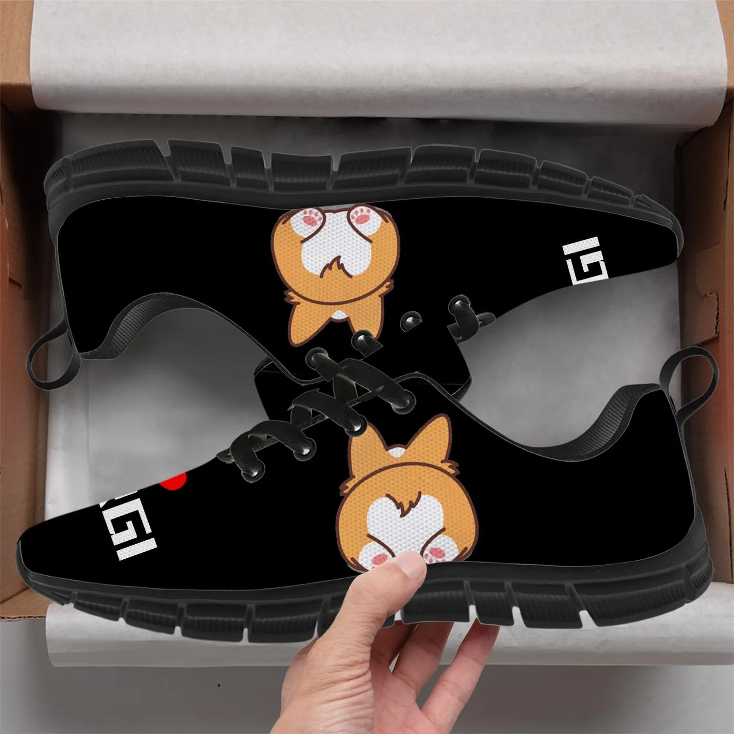 Corgi Print Shoes for Women Men Tennis Shoes Lightweight Running Sneakers Gifts for Him Her