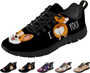 Corgi Print Shoes for Women Men Tennis Shoes Lightweight Running Sneakers Gifts for Him Her