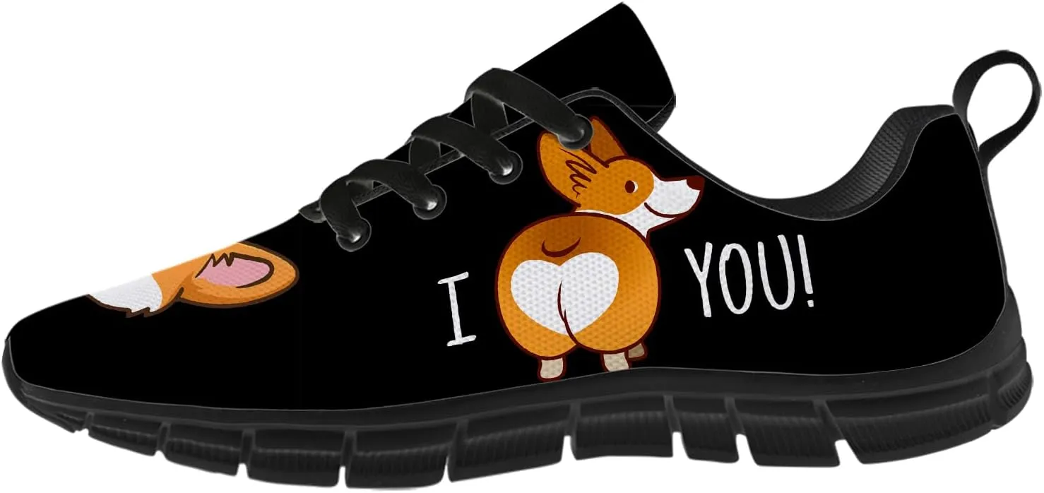 Corgi Print Shoes for Women Men Tennis Shoes Lightweight Running Sneakers Gifts for Him Her