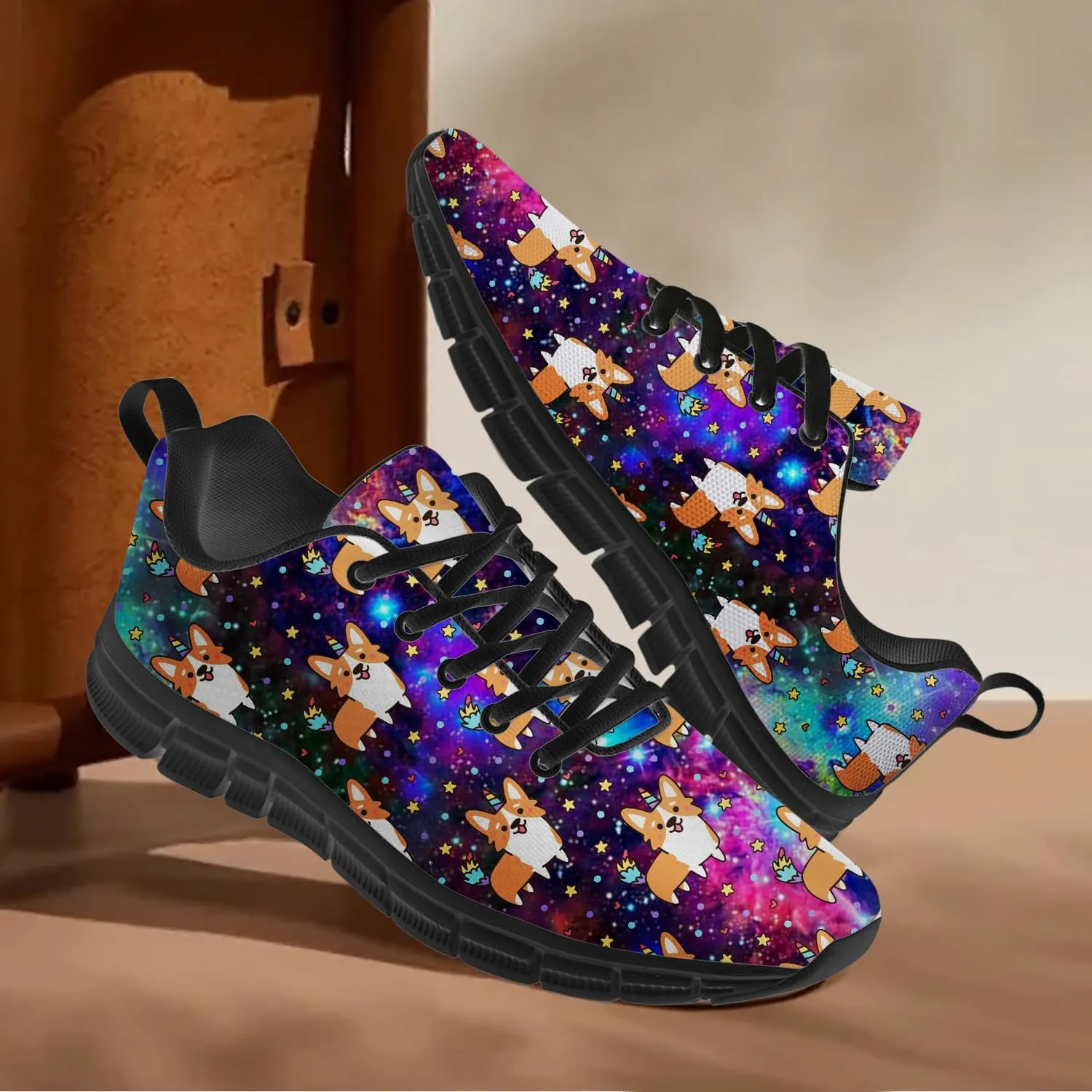 Corgi Print Shoes for Women Men Tennis Shoes Lightweight Running Sneakers Gifts for Him Her