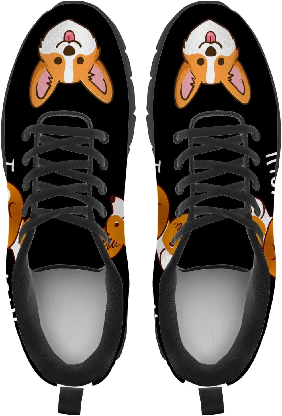 Corgi Print Shoes for Women Men Tennis Shoes Lightweight Running Sneakers Gifts for Him Her