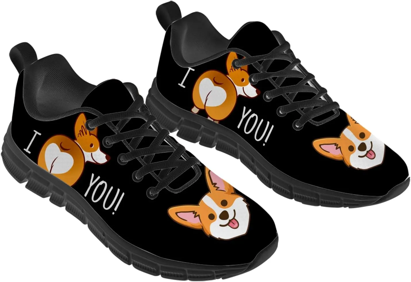 Corgi Print Shoes for Women Men Tennis Shoes Lightweight Running Sneakers Gifts for Him Her