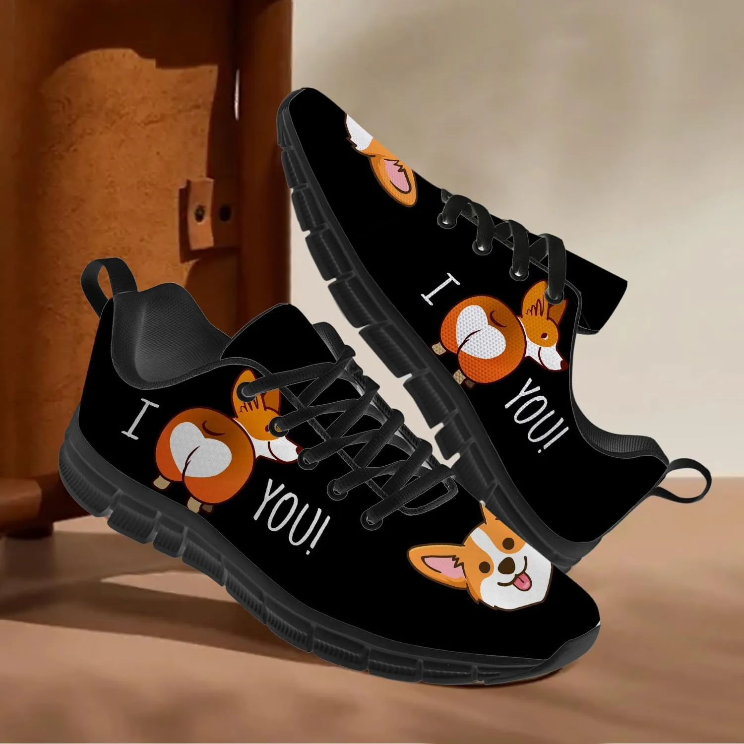 Corgi Print Shoes for Women Men Tennis Shoes Lightweight Running Sneakers Gifts for Him Her