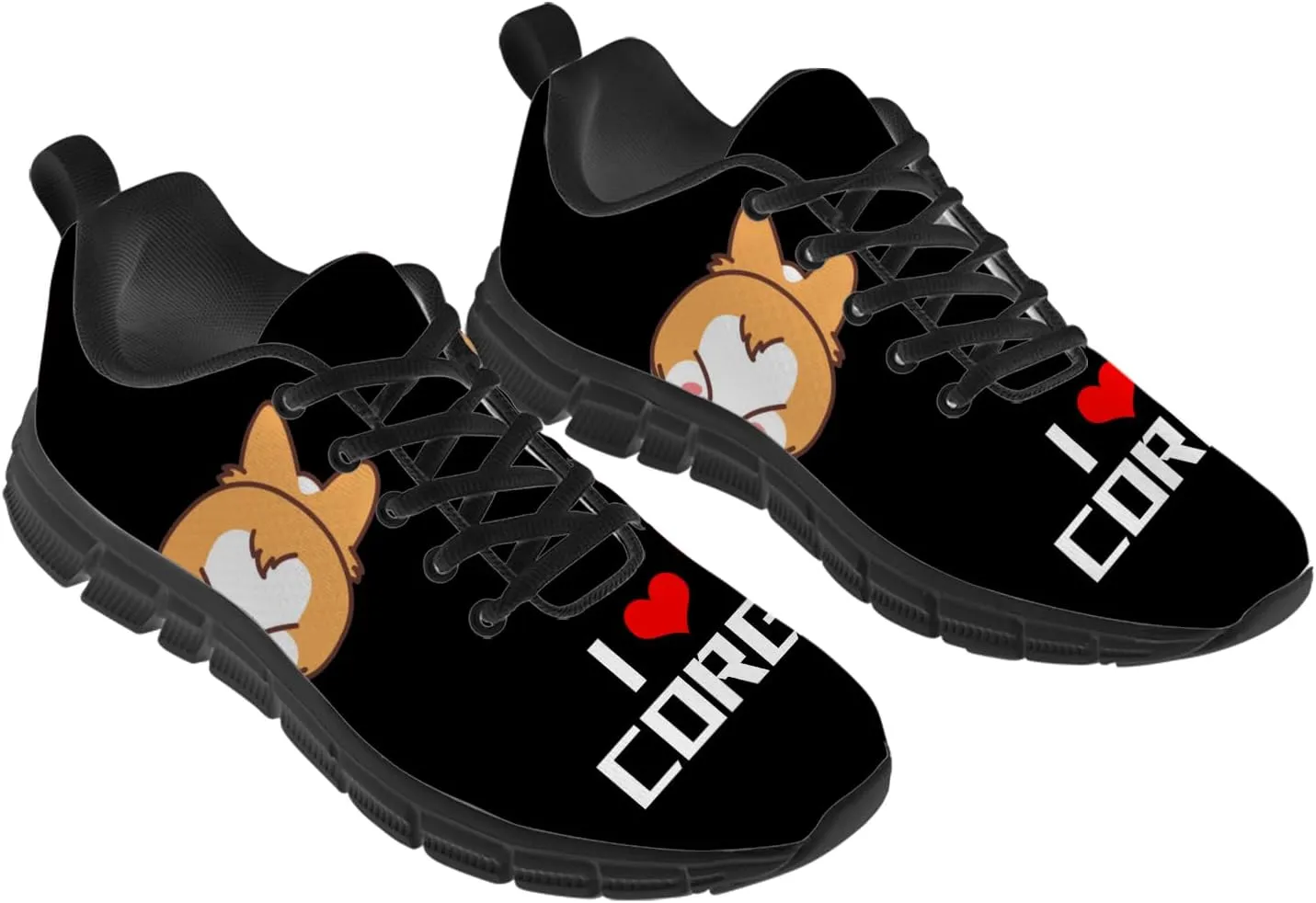Corgi Print Shoes for Women Men Tennis Shoes Lightweight Running Sneakers Gifts for Him Her