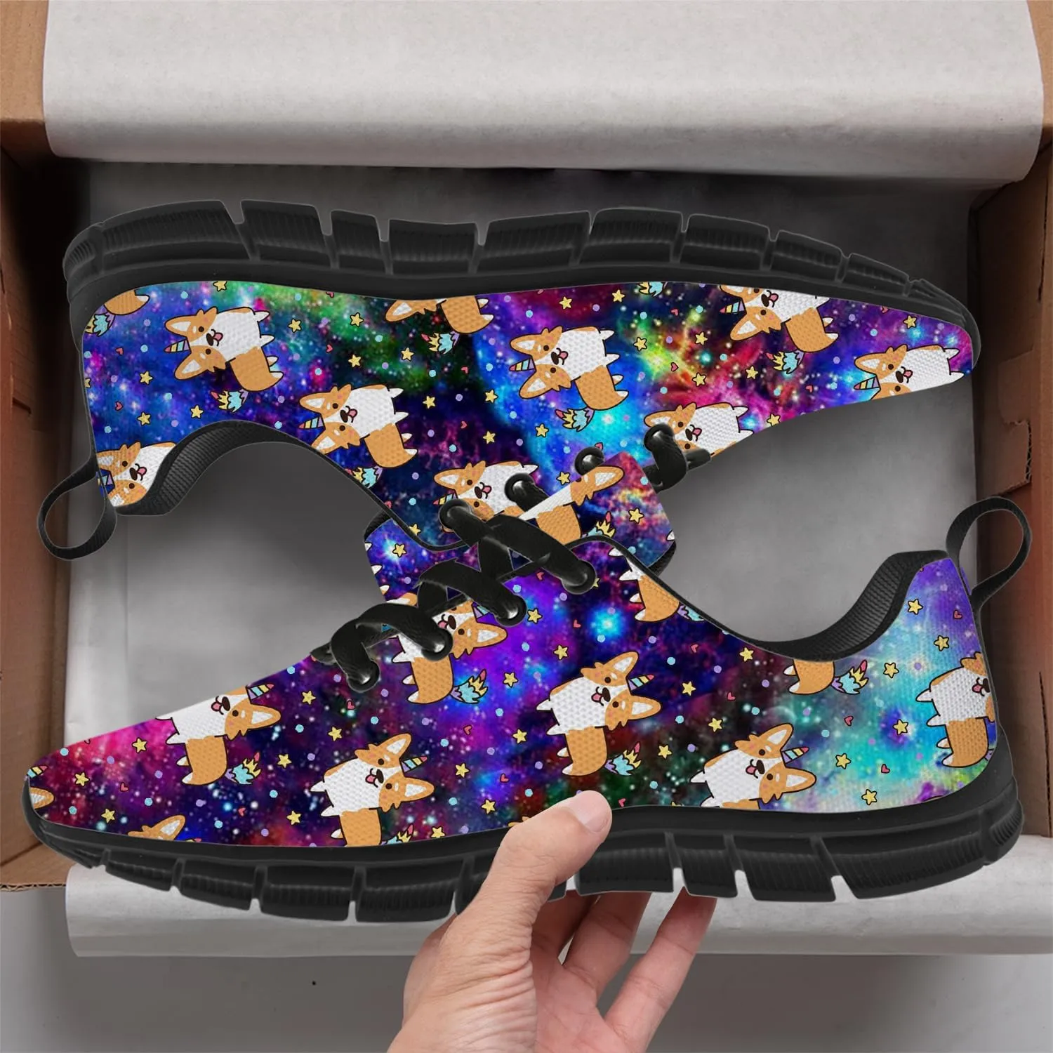 Corgi Print Shoes for Women Men Tennis Shoes Lightweight Running Sneakers Gifts for Him Her