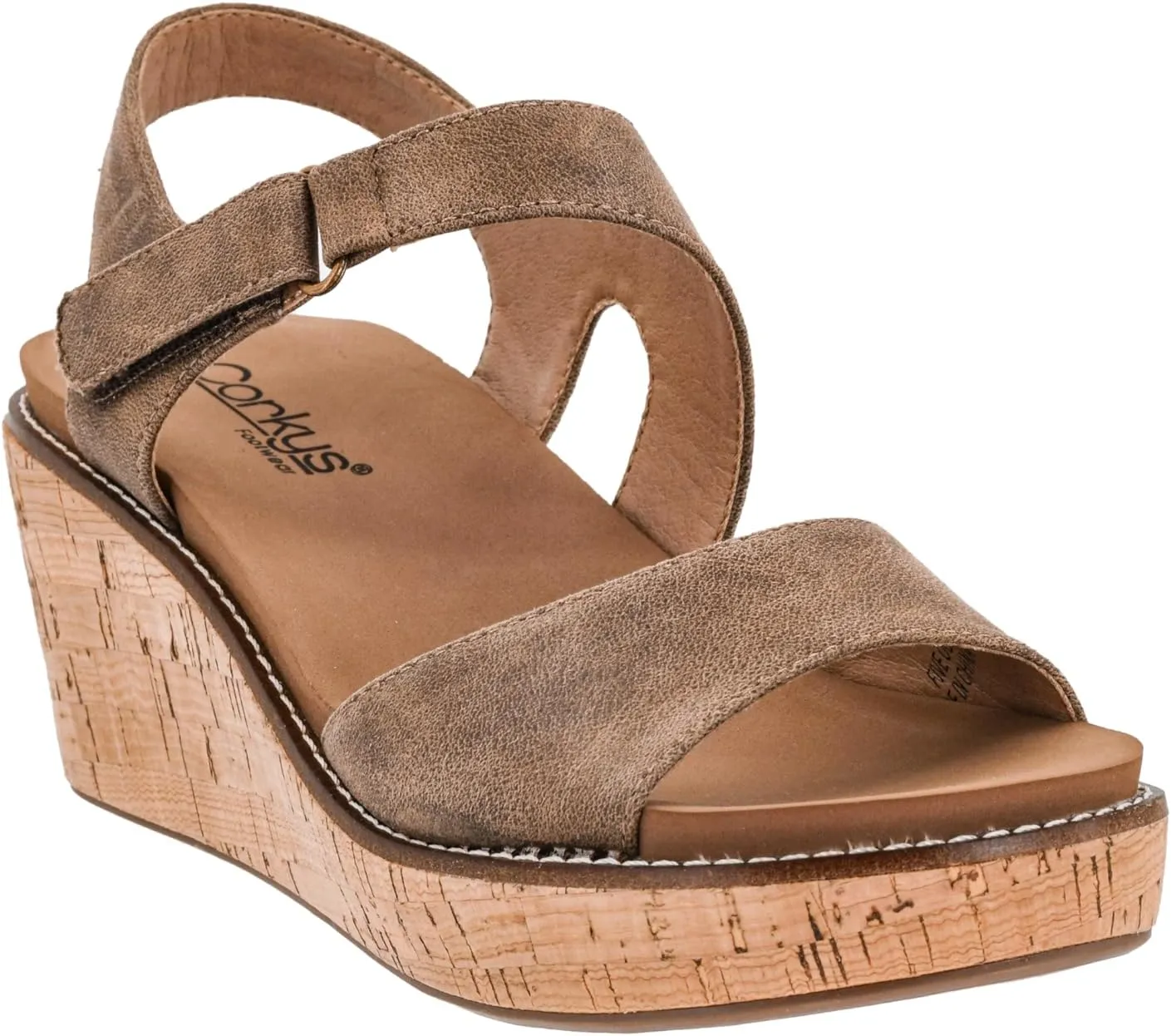 Corkys Footwear Women's Five Oclock Somewhere 2.5-Inch Wedge - Timeless Toe Strap, Hook And Loop Strap Ankle Closure, And Cushioned EVA Insoles For All-Day Comfort