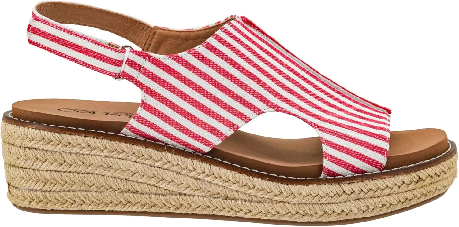 Corkys Footwear Women's Ready Or Not Wedge Sandals with 2-Inch Heel - Comfort-Enhancing EVA Insoles, Hook and Loop Closure, and Stylish Jute Wrapped Bottom Design