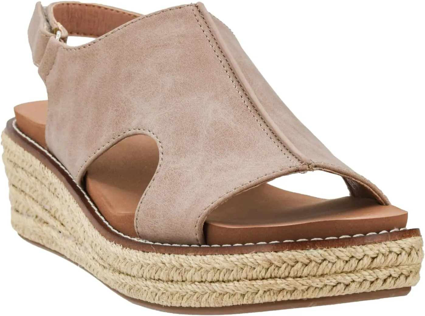 Corkys Footwear Women's Ready Or Not Wedge Sandals with 2-Inch Heel - Comfort-Enhancing EVA Insoles, Hook and Loop Closure, and Stylish Jute Wrapped Bottom Design