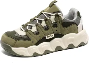 Couple Daddy Shoes Breathable of All Matching Thick Sole Single Shoes Trend Casual Shoes (Army Green, Big Kid, Men, 6, Numeric, US Footwear Size System, Medium)